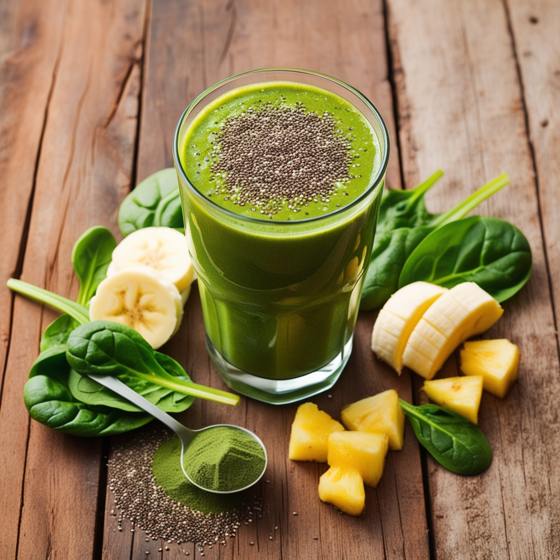 Smoothie Verde Detox con Espirulina – Refrescante, Antioxidante y Energizante